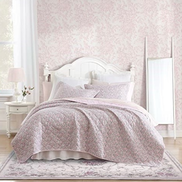 Laura Ashley Bedding Laura Ashley Loveston Cotton Reversible Pink